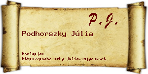 Podhorszky Júlia névjegykártya