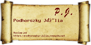 Podhorszky Júlia névjegykártya