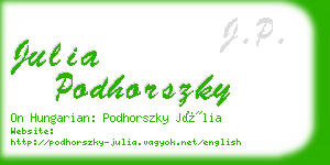 julia podhorszky business card